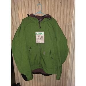 LOKI Lined Green Softshell Gorpcore Jacket Men’s M built In mask/mittens NWT